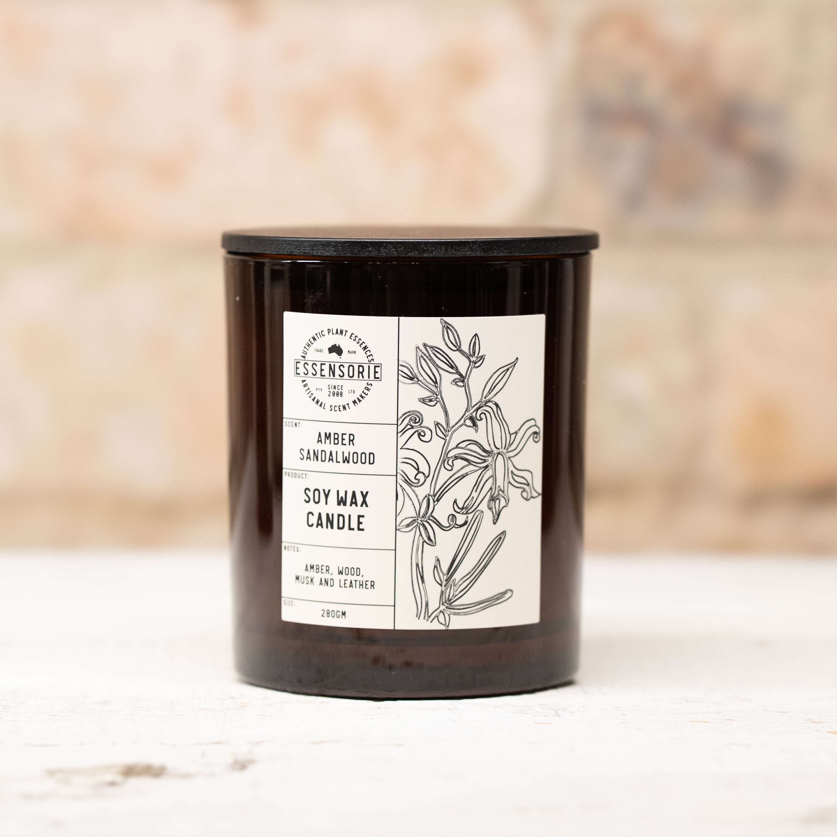 Amber Sandalwood Soy Wax Candle