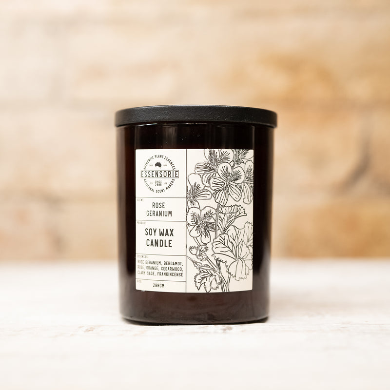 Rose Geranium Soy Wax Candle